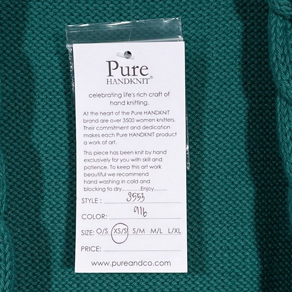 Pure Open Front Handknit Green Jacket Size XS/S - Picture 4 of 15